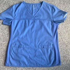 Women’s ceil blue scrub top Cherokee proflexibles